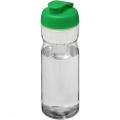 H2O Active® Base 650 ml sporta pudele ar pārslēdzamu vāku, Caurspīdīgs / Zaļš