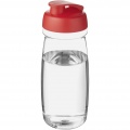 H2O Active® Pulse 600 ml sporta pudele ar pārslēdzamu vāku, Caurspīdīgs / Sarkans