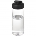 H2O Active® Octave Tritan™ 600 ml sporta pudele ar pārslēdzamu vāku, Caurspīdīgs caurspīdīgs / vienkrāsains melns