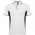 Montmelo unisex sporta polo ar īsām piedurknēm, Balts / vienkrāsains melns