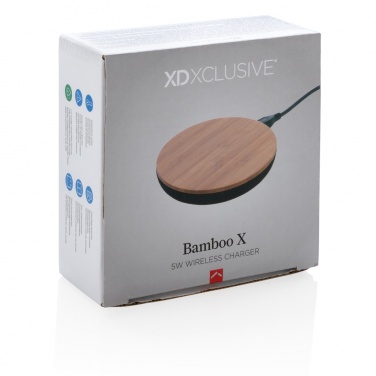 Logotrade biznesa dāvanas foto: Bamboo X 5W bezvadu lādētājs