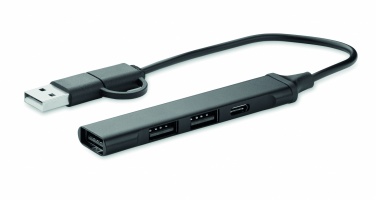 Logotrade Ideja dāvanas foto: USB 4 portu centrmezgls 19 cm