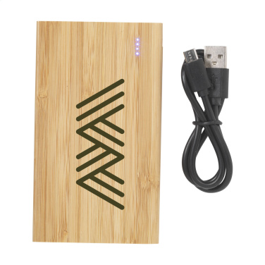 Logotrade korporatīvās dāvanas foto: Bamboo 4000 Powerbank ārējais lādētājs