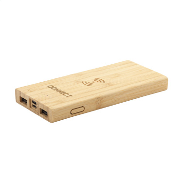 Logotrade Ideja dāvanas foto: Bamboo 8000 Wireless Powerbank bezvadu lādētājs