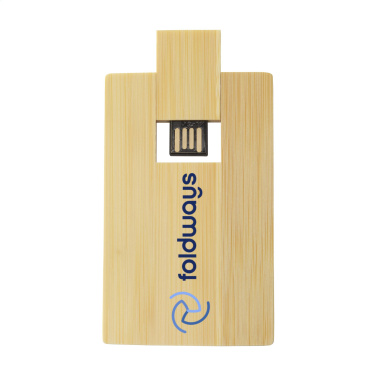 Logotrade biznesa dāvanas foto: Kredītkarte USB Bamboo 8 GB