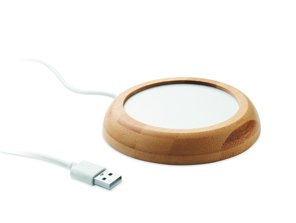 Logotrade logo dāvanas foto: Bambusa krūzīšu sildītājs ar USB