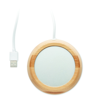 Logotrade ziemassvētku dāvanas foto: Bambusa krūzīšu sildītājs ar USB