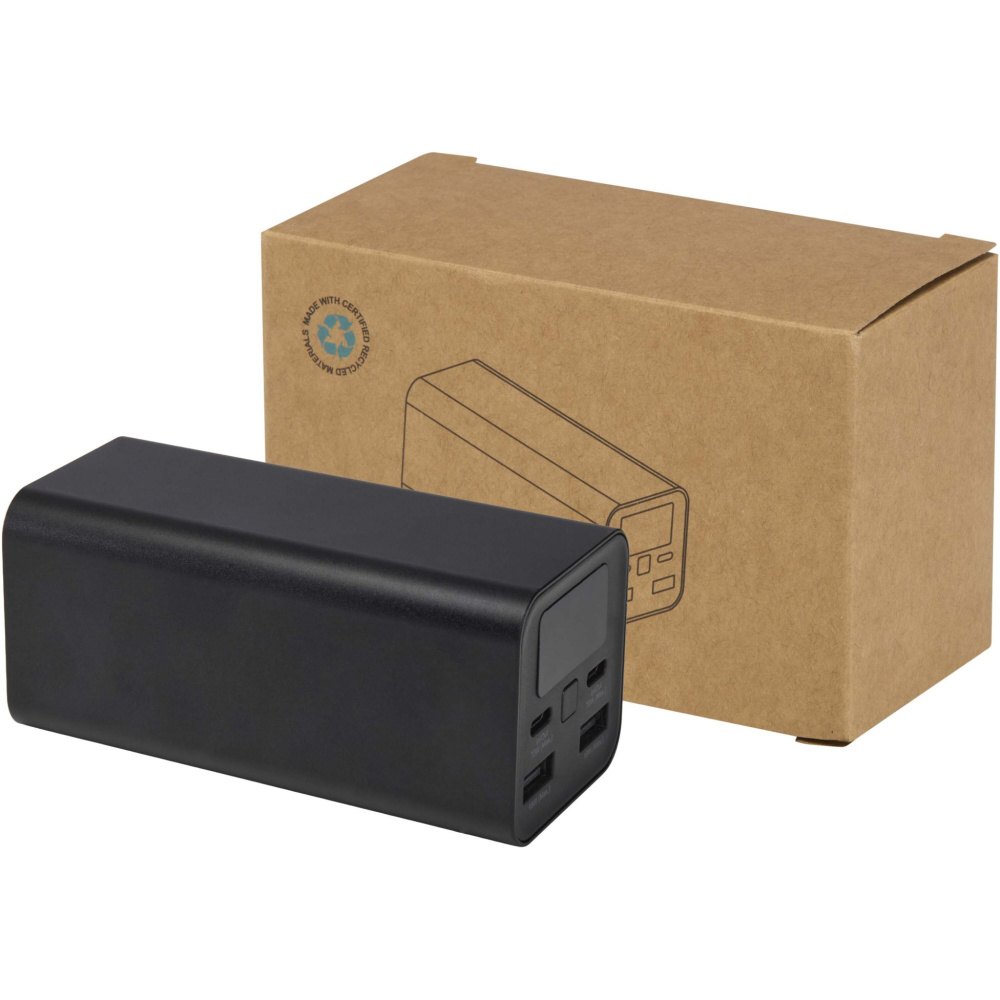 Logotrade logo dāvanas foto: Acamar 20.000 mAh 70W pārstrādāta alumīnija klēpjdatora pārnēsājamais akumulators