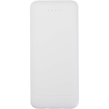 Logotrade dāvanas foto: Adhil 10.000 mAh 10W pārstrādātas plastmasas pārnēsājamais akumulators ar 2 iebūvētiem kabeļiem