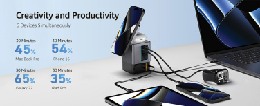 Logotrade ziemassvētku dāvanas foto: Urban Vitamin Sacramento 105W GAN lādētājs+ievelkami kabeļi