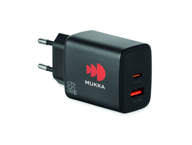 Logotrade ziemassvētku dāvanas foto: ES 2 polu sienas adapteris/lādētājs