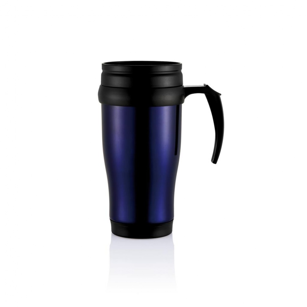 Логотрейд pекламные подарки картинка: Stainless steel mug, purple blue