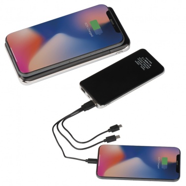 Логотрейд pекламные продукты картинка: Power bank 8000 mAh, беспроводный, чёрный