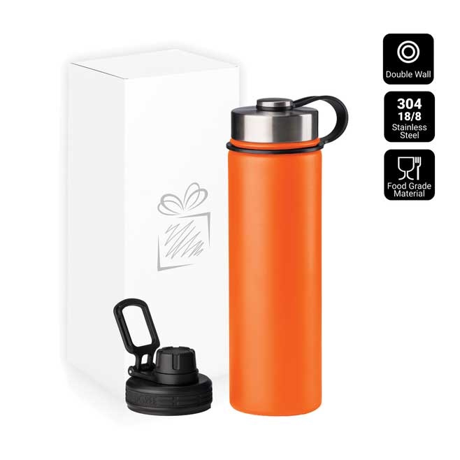 Лого трейд pекламные подарки фото: Termoskruus Nordic kahe korgiga, 650 ml, oranž