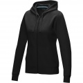 Ruby women’s organic recycled full zip hoodie, Сплошной черный