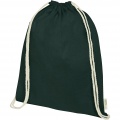 Orissa 140 g/m² organic cotton drawstring bag 5L, Темно-зеленый