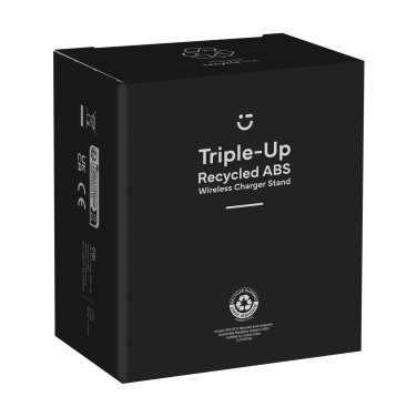 Логотрейд pекламные подарки картинка: Подставка для беспроводной зарядки Triple-Up RCS из переработанного АБС-пластика