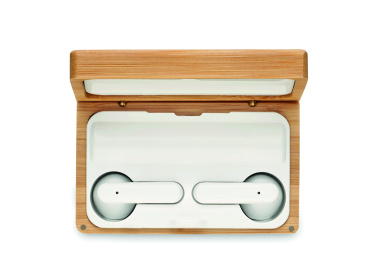 Лого трейд pекламные cувениры фото: TWS earbuds in bamboo case