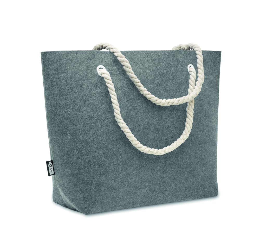 Лого трейд бизнес-подарки фото: RPET felt beach bag