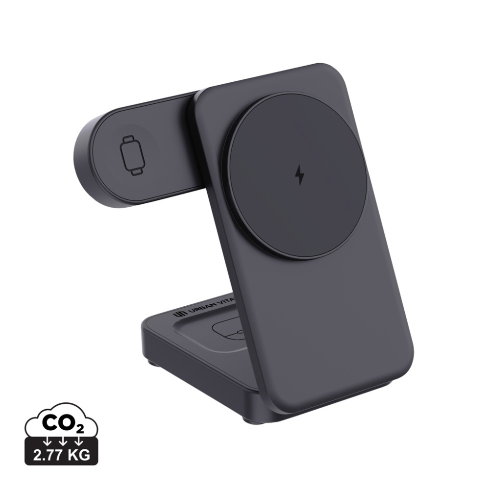 Лого трейд бизнес-подарки фото: Магнитное зарядное устройство Urban Vitamin Arcadia RCS из пластика 15 Вт 3-в-1