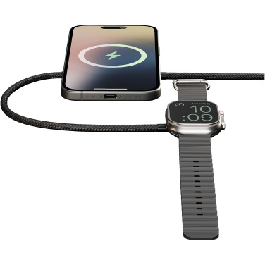 Логотрейд pекламные подарки картинка: Двойной зарядный кабель Zens Pro 2 мощностью 15 Вт