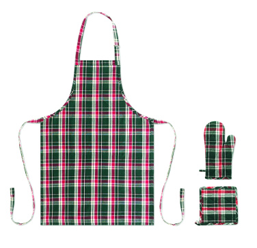 Лого трейд бизнес-подарки фото: Chequered cotton kitchen set
