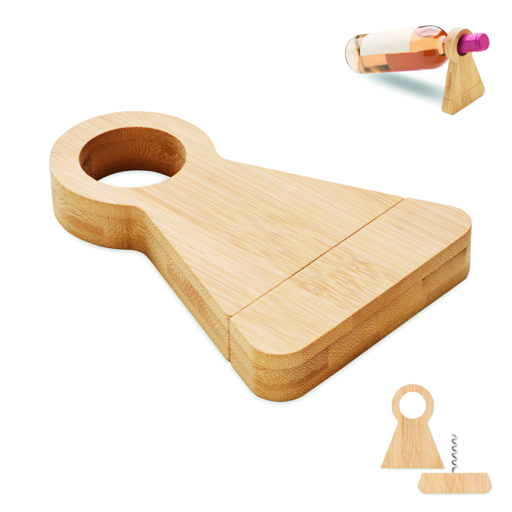 Лого трейд бизнес-подарки фото: Bamboo bottle stand & opener