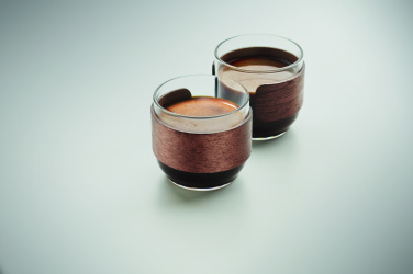 Лого трейд pекламные подарки фото: Coffee glass set walnut grip