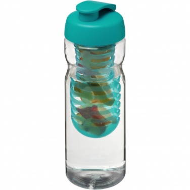 Logotrade kampanjprodukter bild: H2O Active® Base 650 ml sportflaska med uppfällbart lock och fruktbehållare