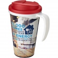 Brite-Americano® Grande 350 ml mugg med spillsäkert lock, Vit/röd