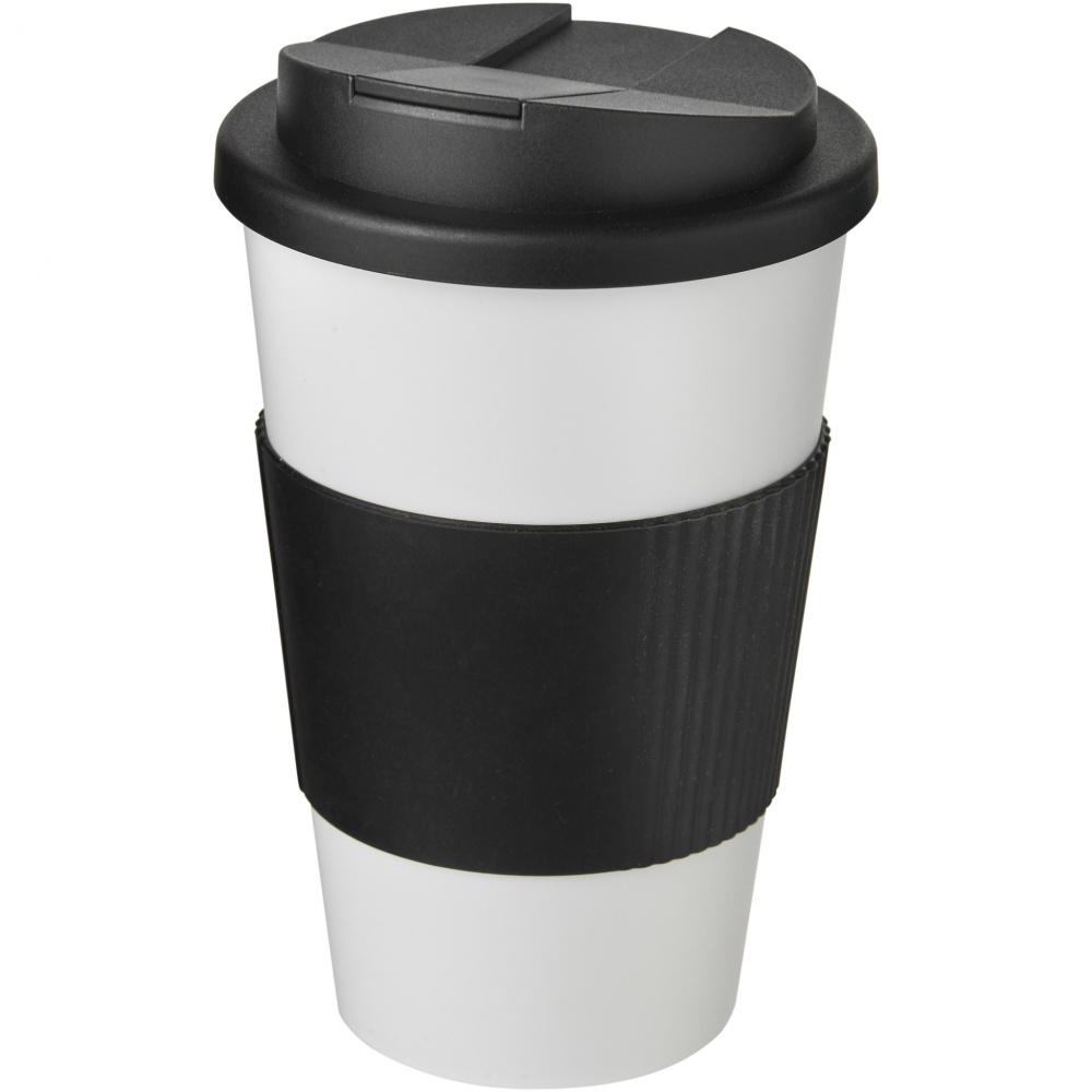 Logotrade presentreklam bild: Americano® 350 ml mugg med grepp och spillsäkert lock