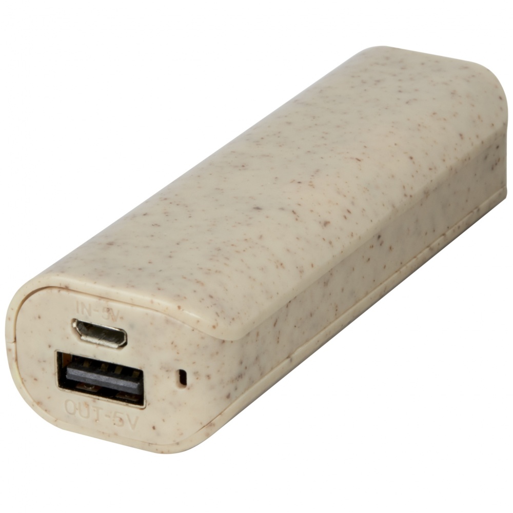 Logotrade profilreklam bild: Yoko 1 200 mAh powerbank i halm