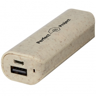 Logotrade profilprodukter bild: Yoko 1 200 mAh powerbank i halm