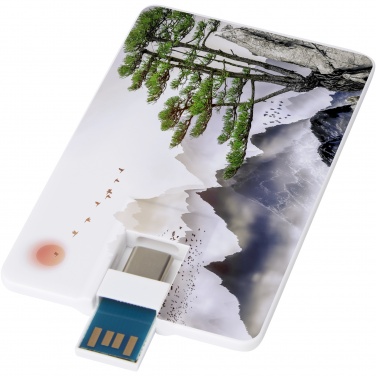 Logotrade reklamprodukter bild: Duo slim 32 GB USB-enhet med Type-C och USB-A 3.0