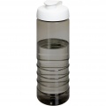 H2O Active® Eco Treble 750 ml sportflaska med uppfällbart lock, Träkol / Vit