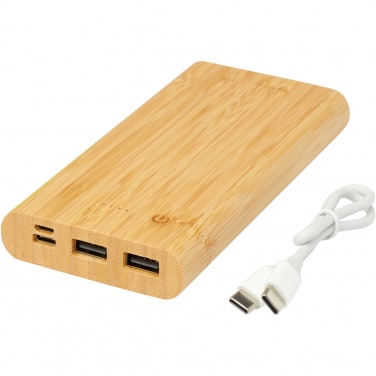 Logotrade reklamprodukter bild: Tulda 10,000 mAh powerbank i bambu