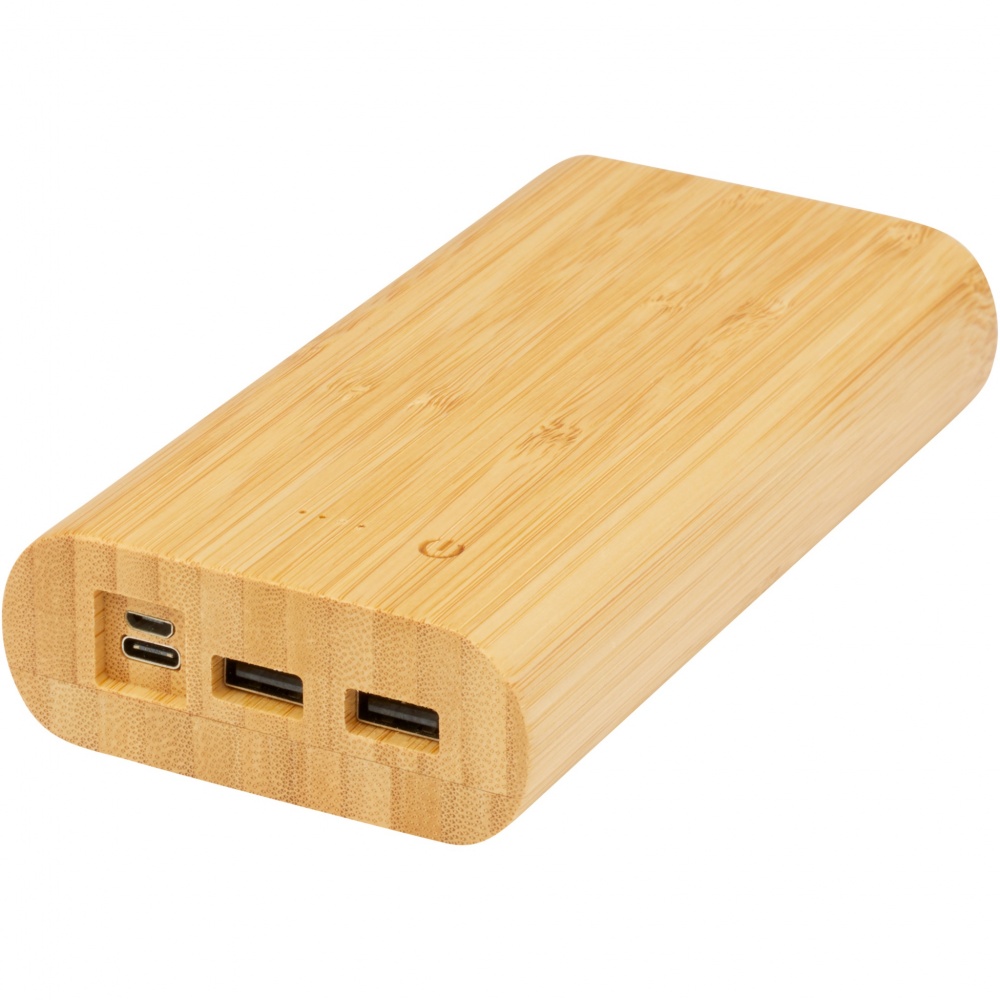 Logotrade reklamprodukter bild: Tulda 20,000 mAh powerbank i bambu