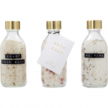 Logotrade kampanjprodukter bild: Wellmark Just Relax 3-delad presentförpackning med badsalt, 200 ml