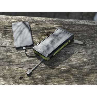 Logotrade kampanjprodukter bild: Soldy 10 000 mAh powerbank med soldynamo av RCS-återvunnen plast