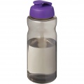 H2O Active® Eco Big Base 1-liters sportflaska med uppfällbart lock, Träkol / Lila