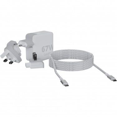 Logotrade profilreklam bild: Xtorm XVC2067 GaN Ultra 67 W reseladdare med 100 W USB-C PD-kabel