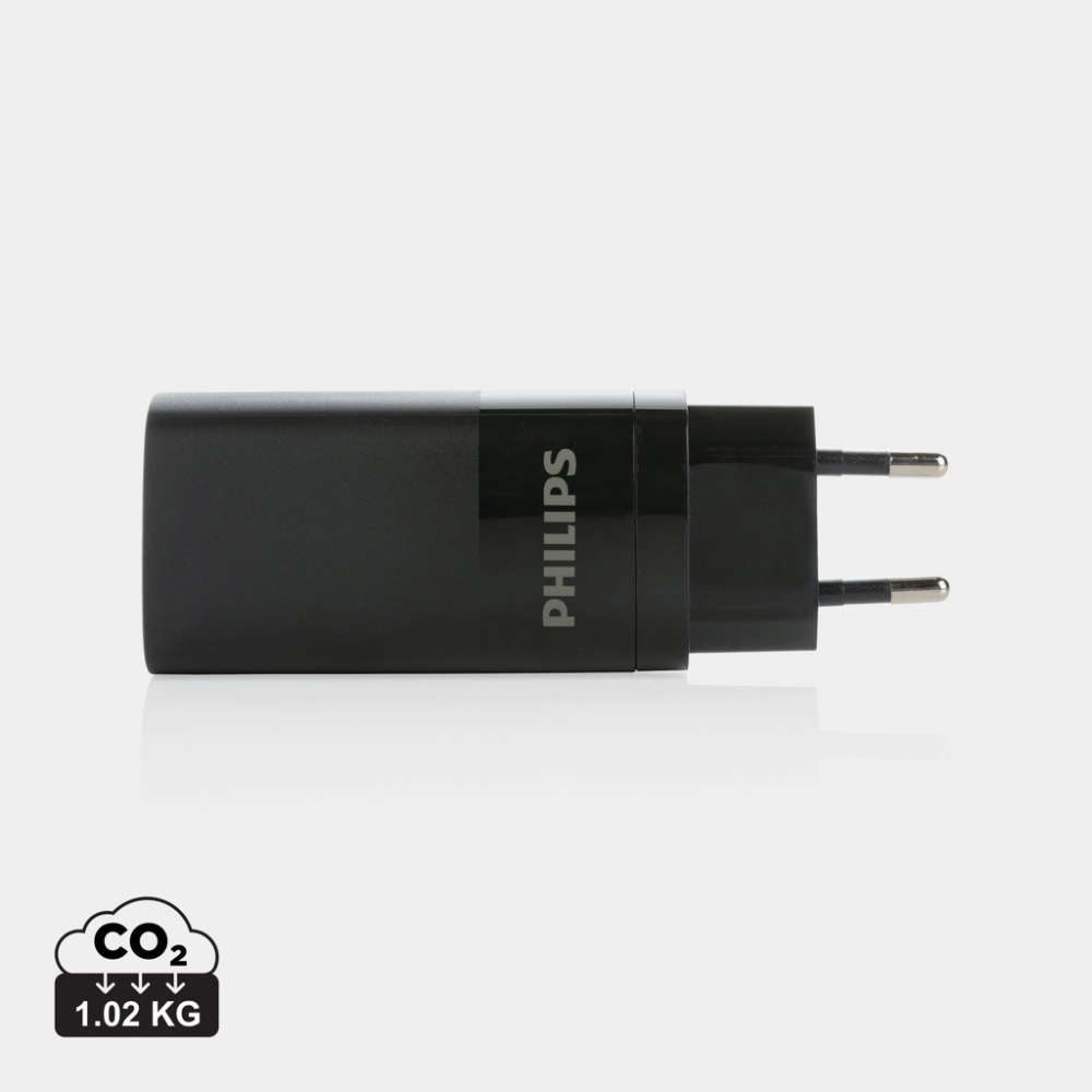 Logotrade kampanjprodukter bild: Philips 65W ultrasnabb PD 3-port USB-väggadapter