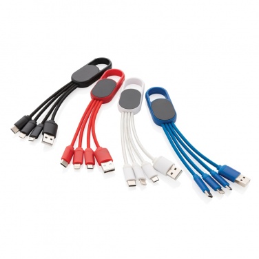 Logotrade profilprodukter bild: 4-i-1 kabel med karbinclip