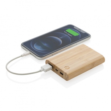 Logotrade kampanjprodukter bild: 5.000 mAh powerbank i bambu