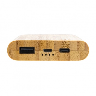 Logotrade reklamprodukter bild: 5.000 mAh powerbank i bambu