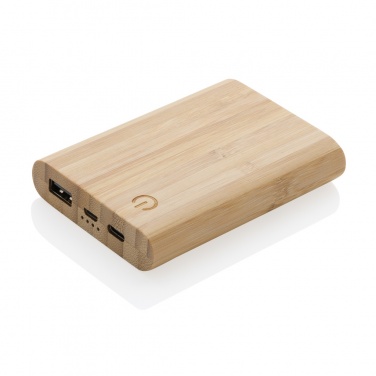 Logotrade reklamprodukter bild: 5.000 mAh powerbank i bambu