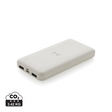 Logotrade presentreklam bild: Trådlös powerbank i återvunnen plast, RCS standard