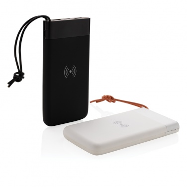 Logotrade kampanjprodukter bild: Aria 8.000 mAh 5W powerbank med trådlös laddning