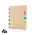 A5 Kraft spiralbunden anteckningsbok med sticky notes, kaki