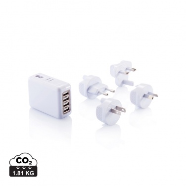 Logotrade profilreklam bild: Reseadapter med fyra USB-portar